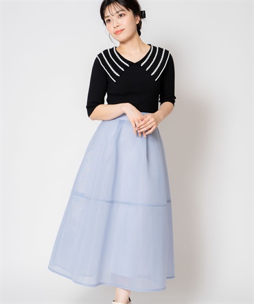 ダンボールオーガンジースカート(72サックス-Ｓ)