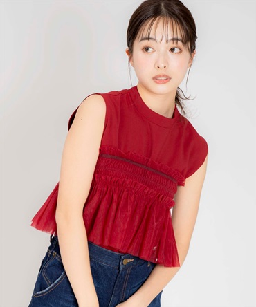 ３ＷＡＹチュールセットトップス(30レッド-フリー)