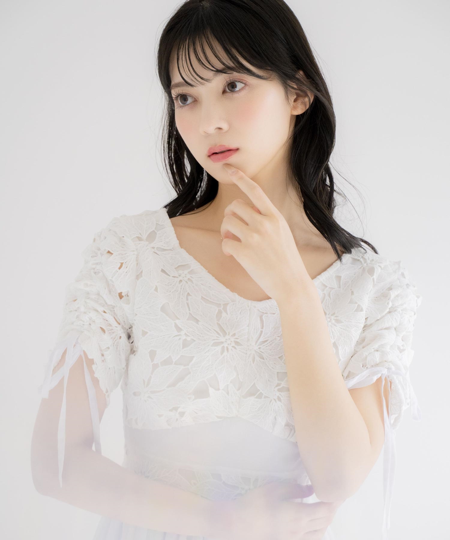 【WEB限定】レースシアーロングワンピース(01オフホワイト-Ｓ)