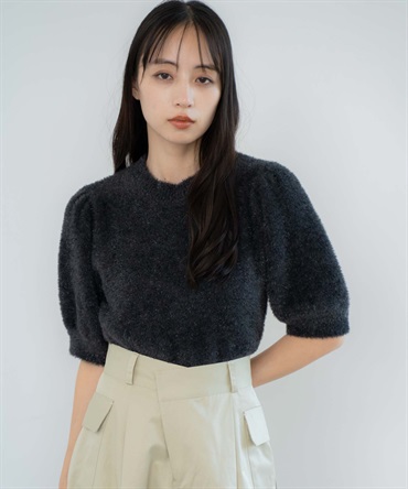【販路限定カラーあり】ラメシャギーニット(00ブラック-フリー)