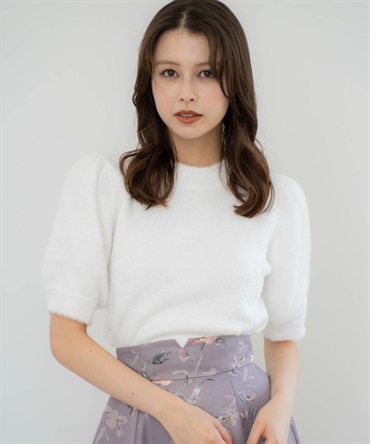 【販路限定カラーあり】ラメシャギーニット(01オフホワイト-フリー-【販路限定カラー】)