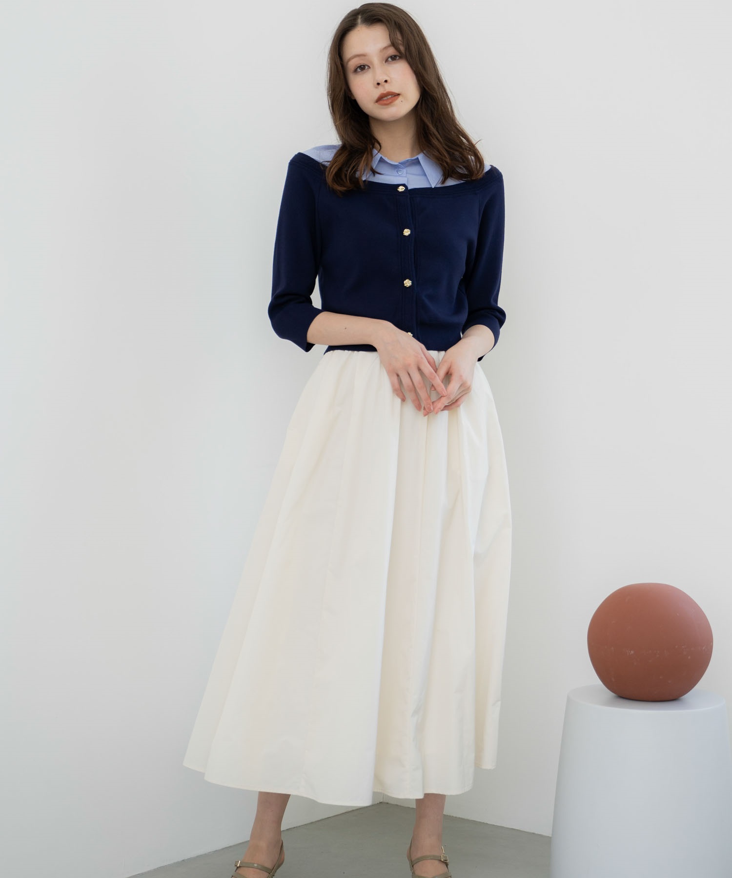 タックギャザーボリュームスカート(01オフホワイト-Ｓ)