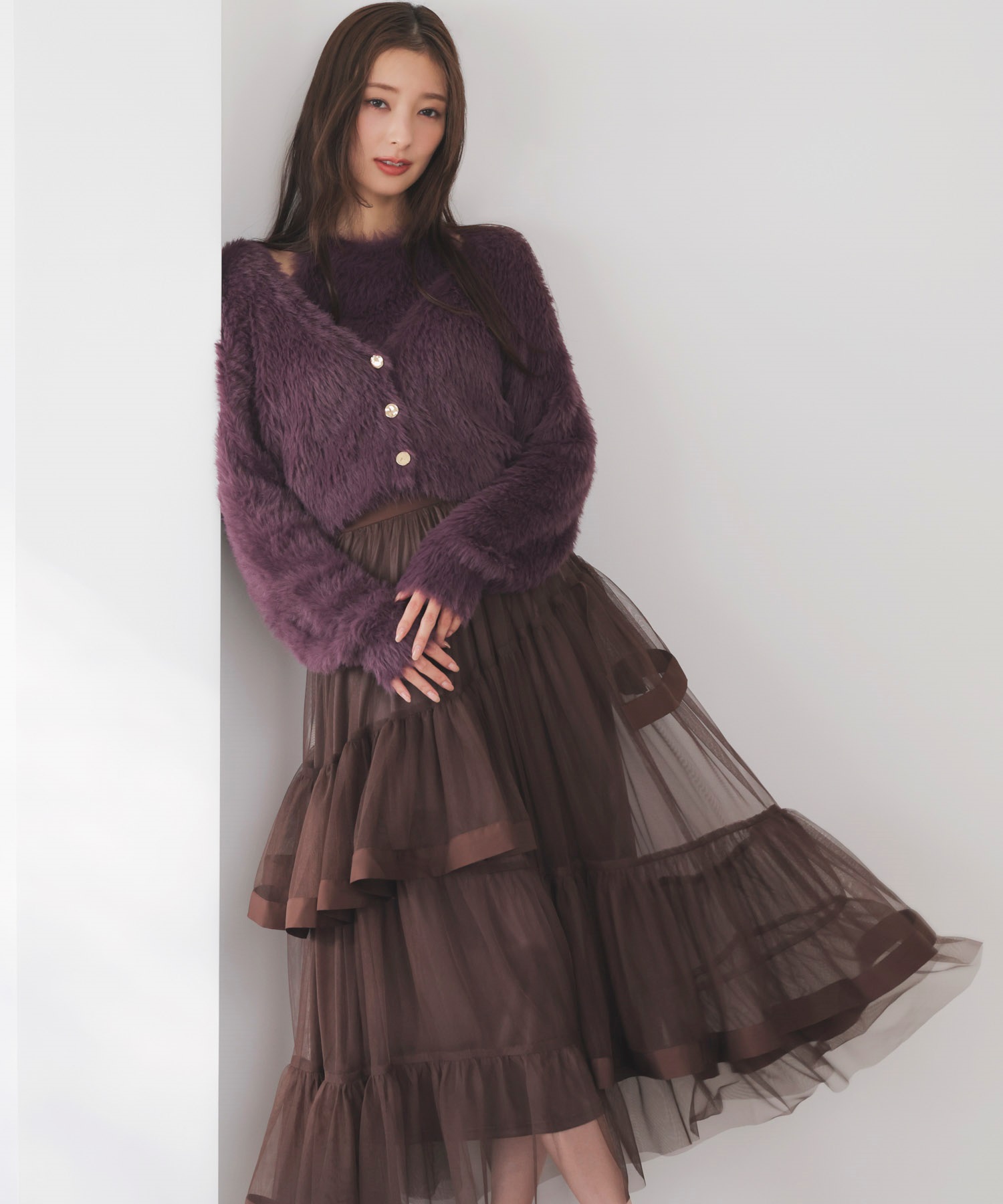 チュールフリルスカート
