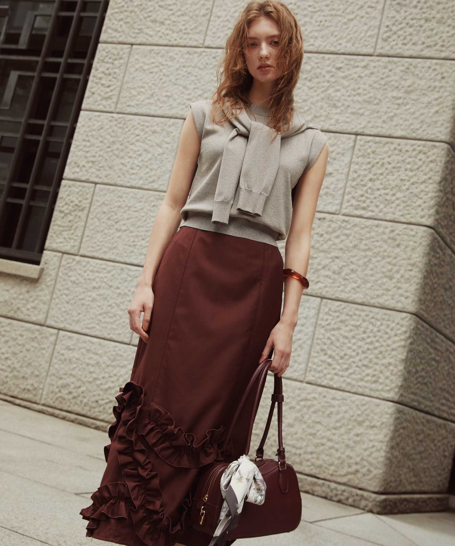 モチーフフリルタイトスカート(81チャ-Ｓ)