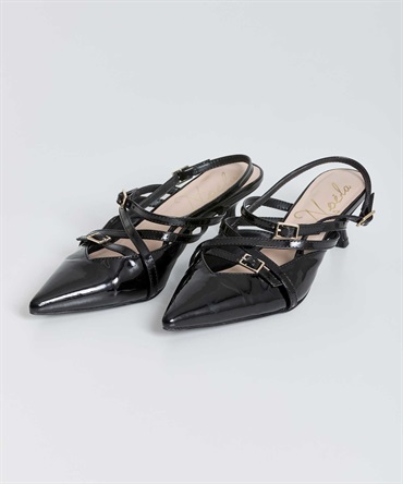 ストラップバックスリングパンプス