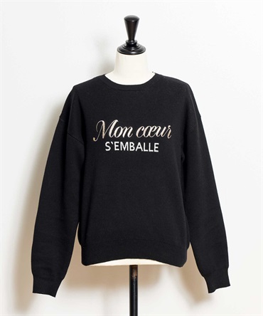 ジャカードロゴ刺繍ニット