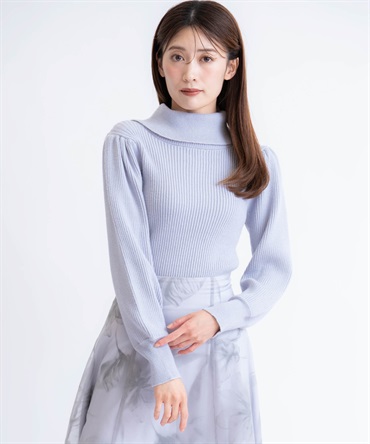 タートルネックリブニット(72サックス-フリー)