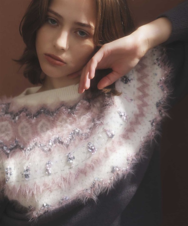 ノルディック柄ニット