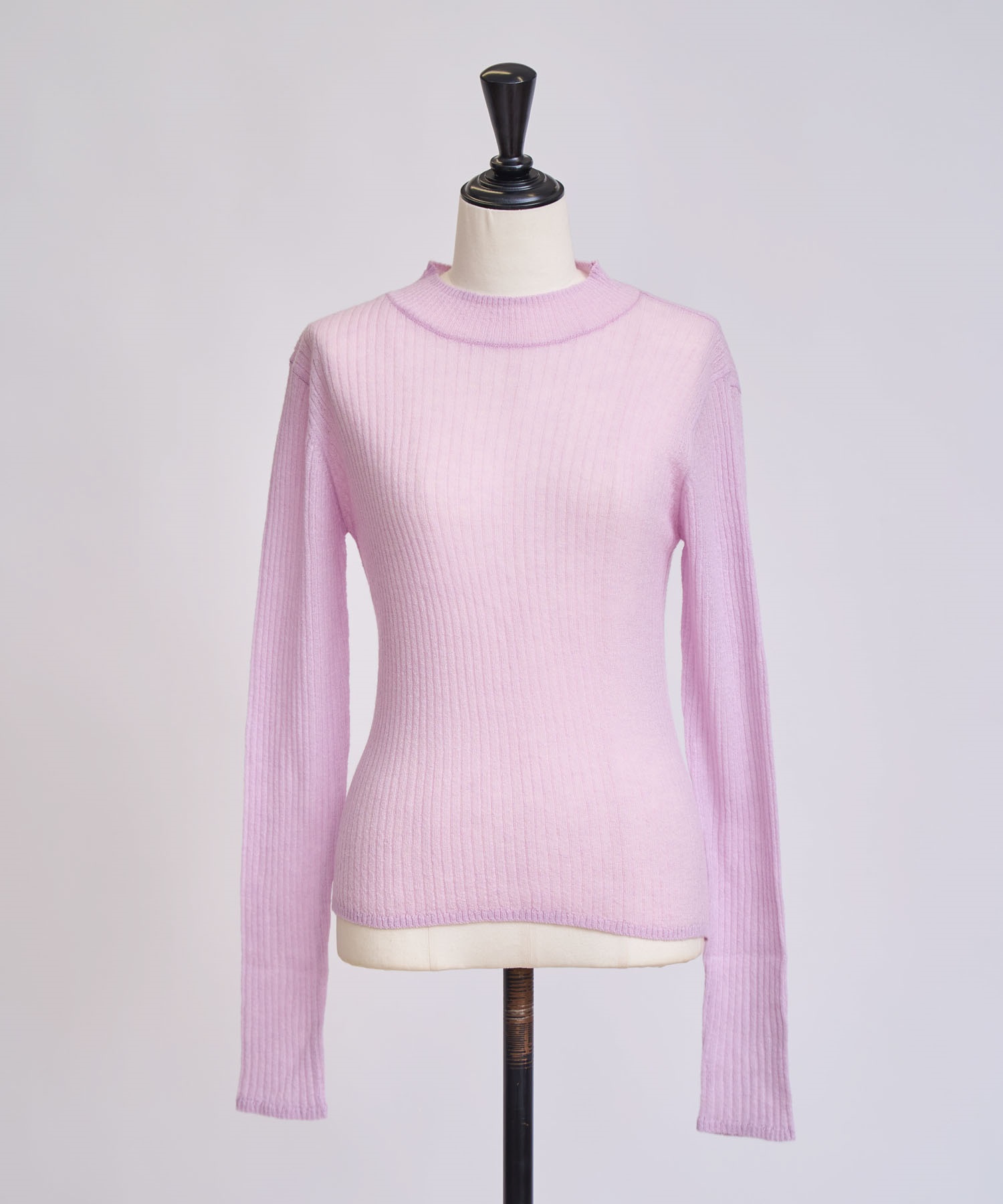 モヘア混シアーリブニット(32ピンク-フリー)