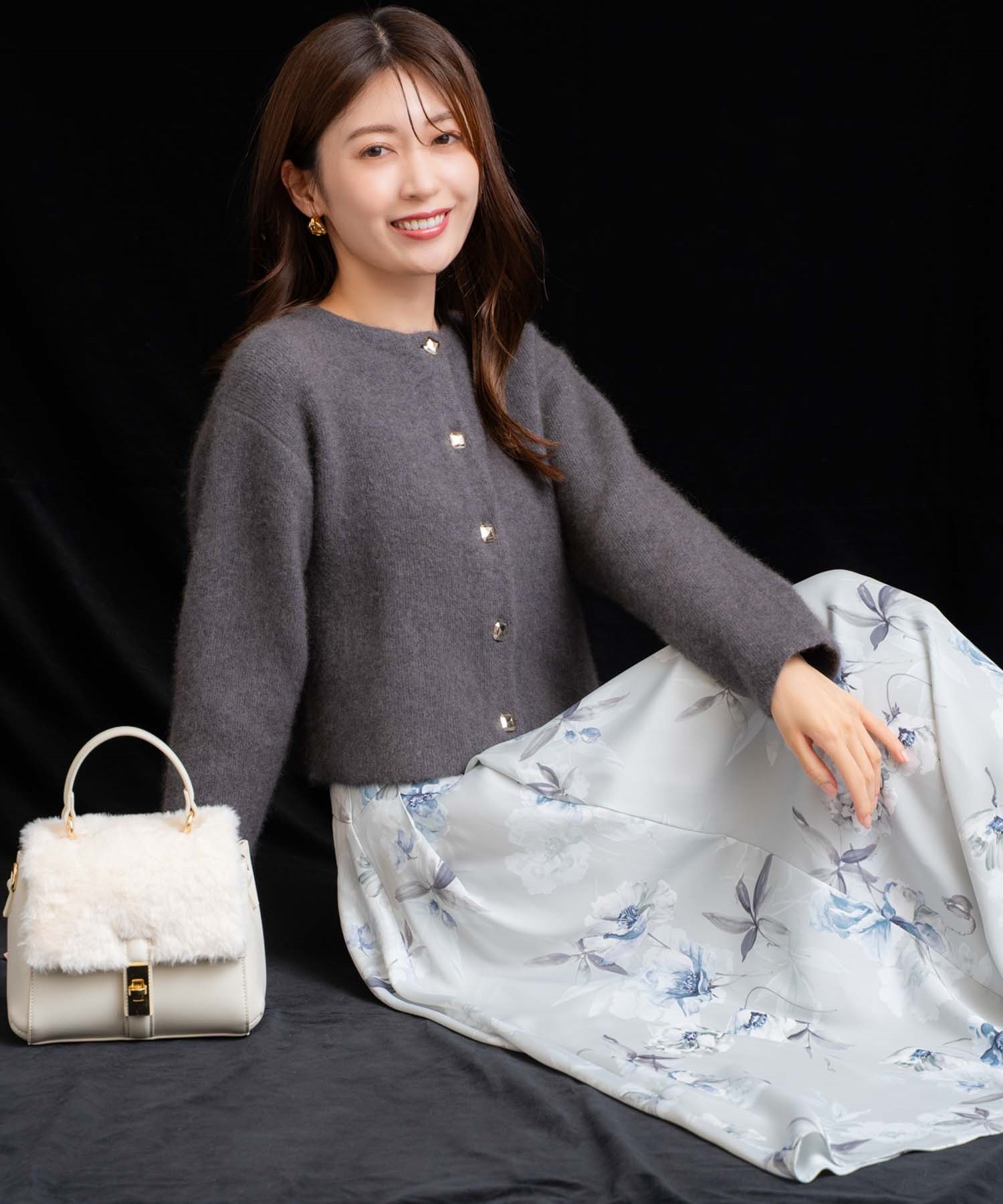 シャドーフラワースカート