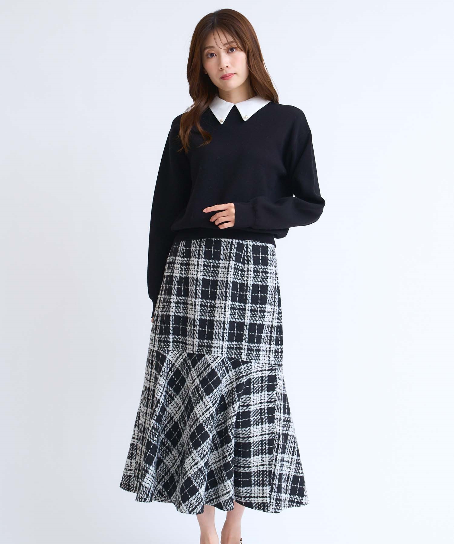 チェックマーメイドスカート(00ブラック-Ｓ)