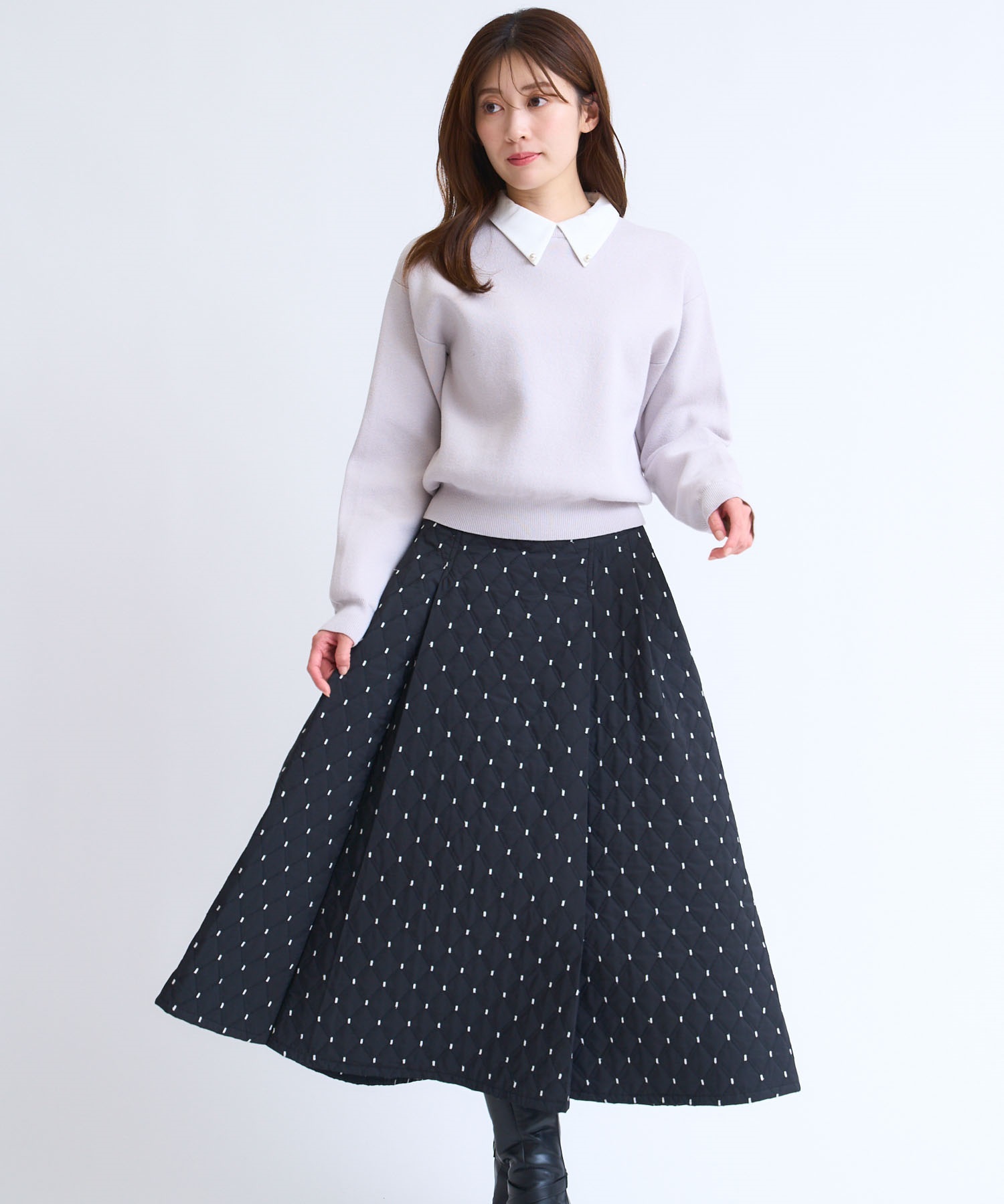 キルティングドットスカート(00ブラック-Ｓ)