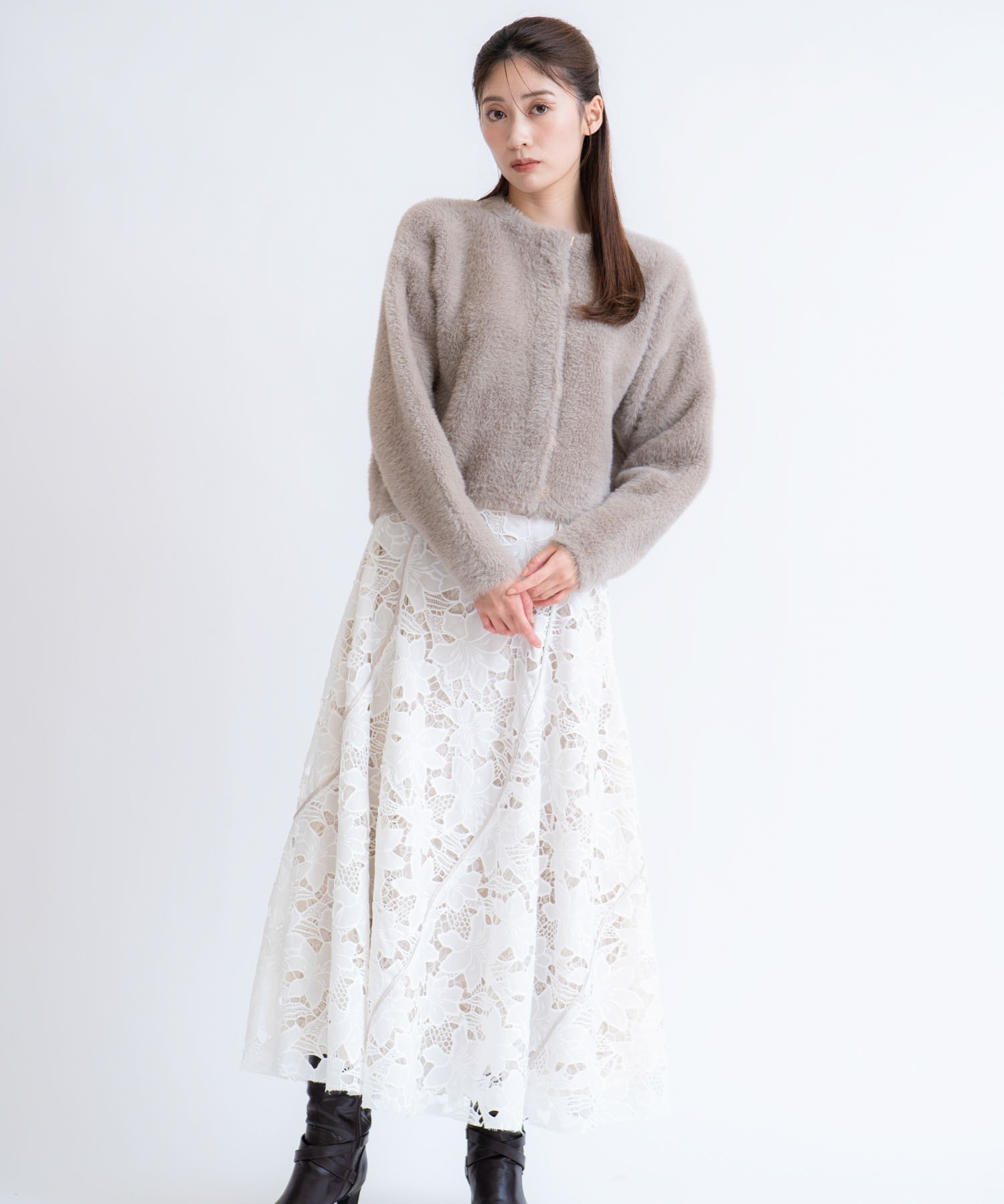 【SSサイズあり】レースレイヤードトルネードスカート(01オフホワイト-ＳＳ-【販路限定サイズ】)