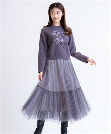 グラデイレヘムチュールスカート(12ライトグレー-フリー)