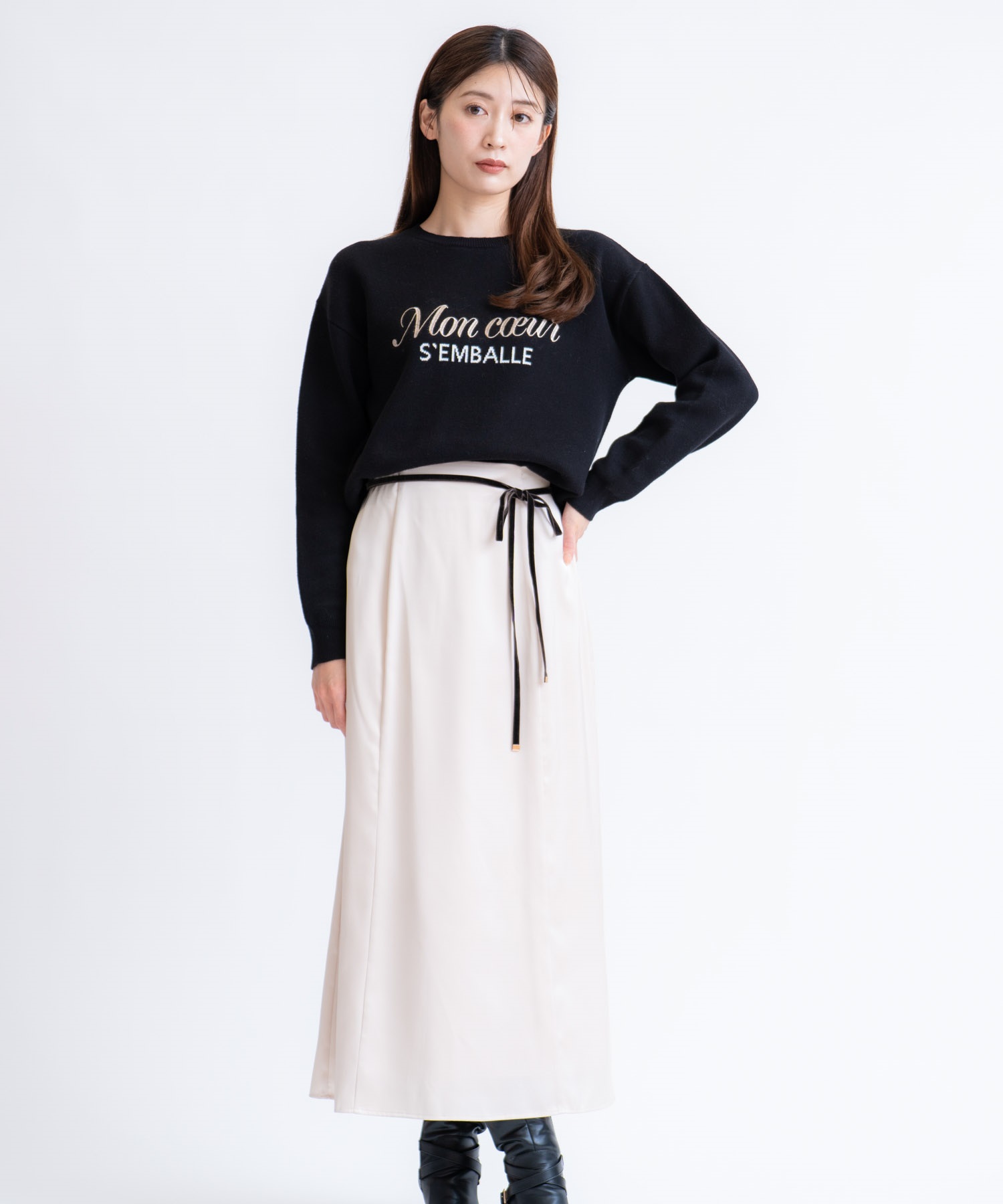 アソートサテンナロースカート(82ベージュ-Ｓ)