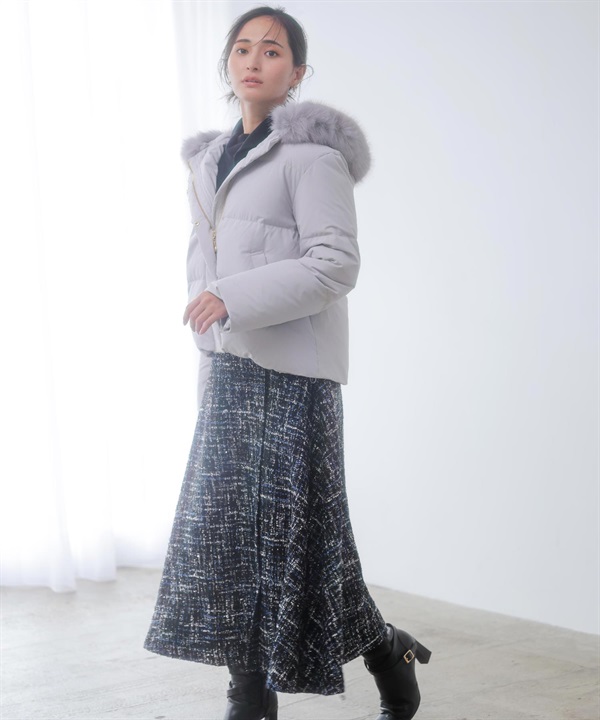 ツイードラップスカート