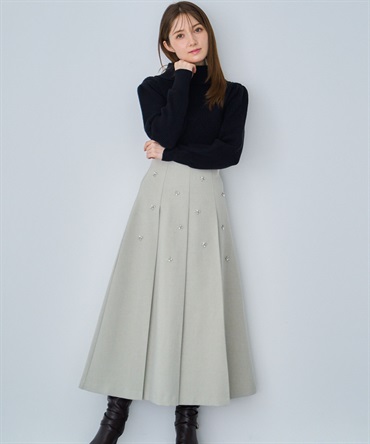 【SSサイズあり】ワイドタックビジュースカート(62ライトグリーン-Ｓ)