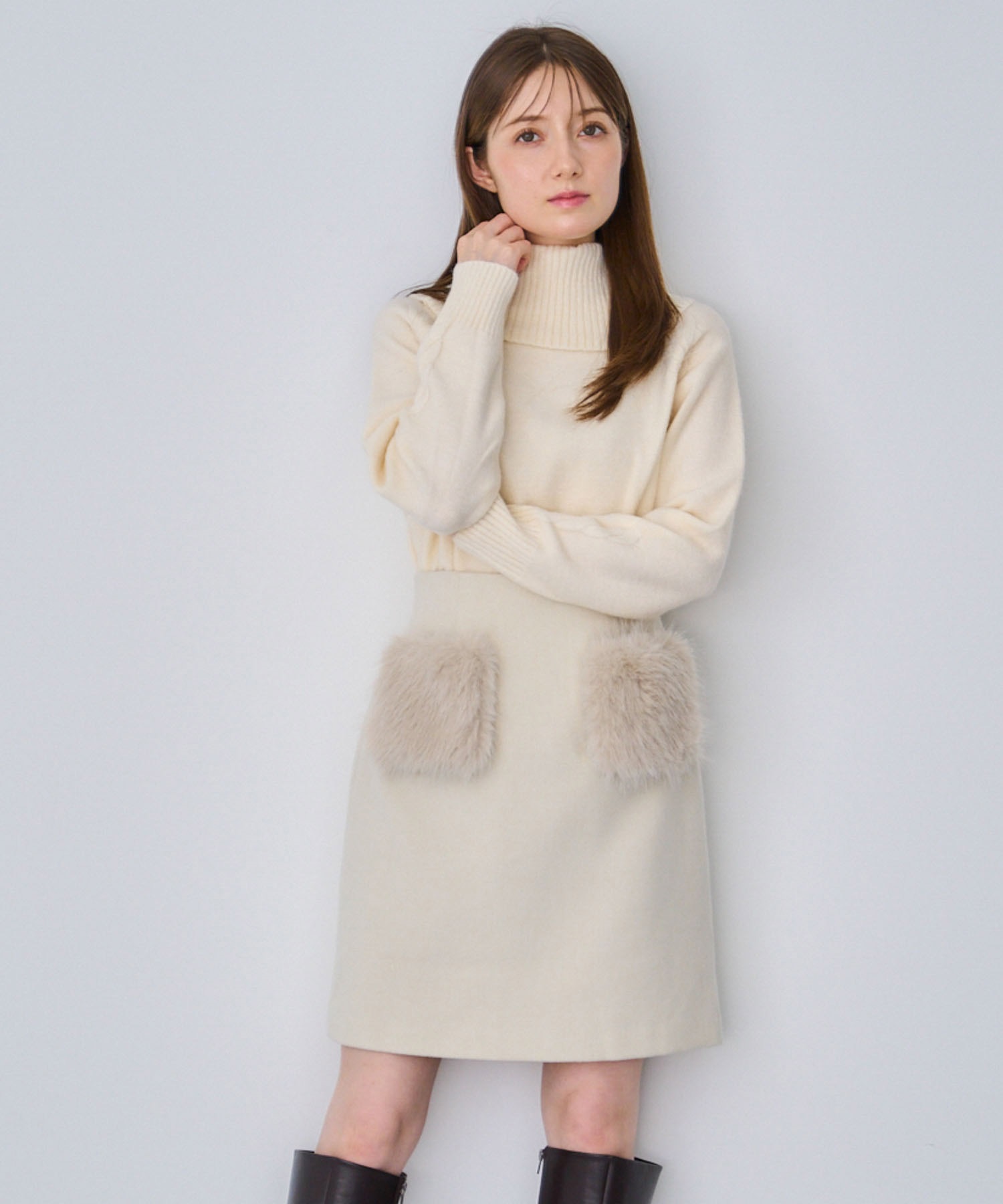 アソートポケットファーミニスカート(01オフホワイト-Ｓ)