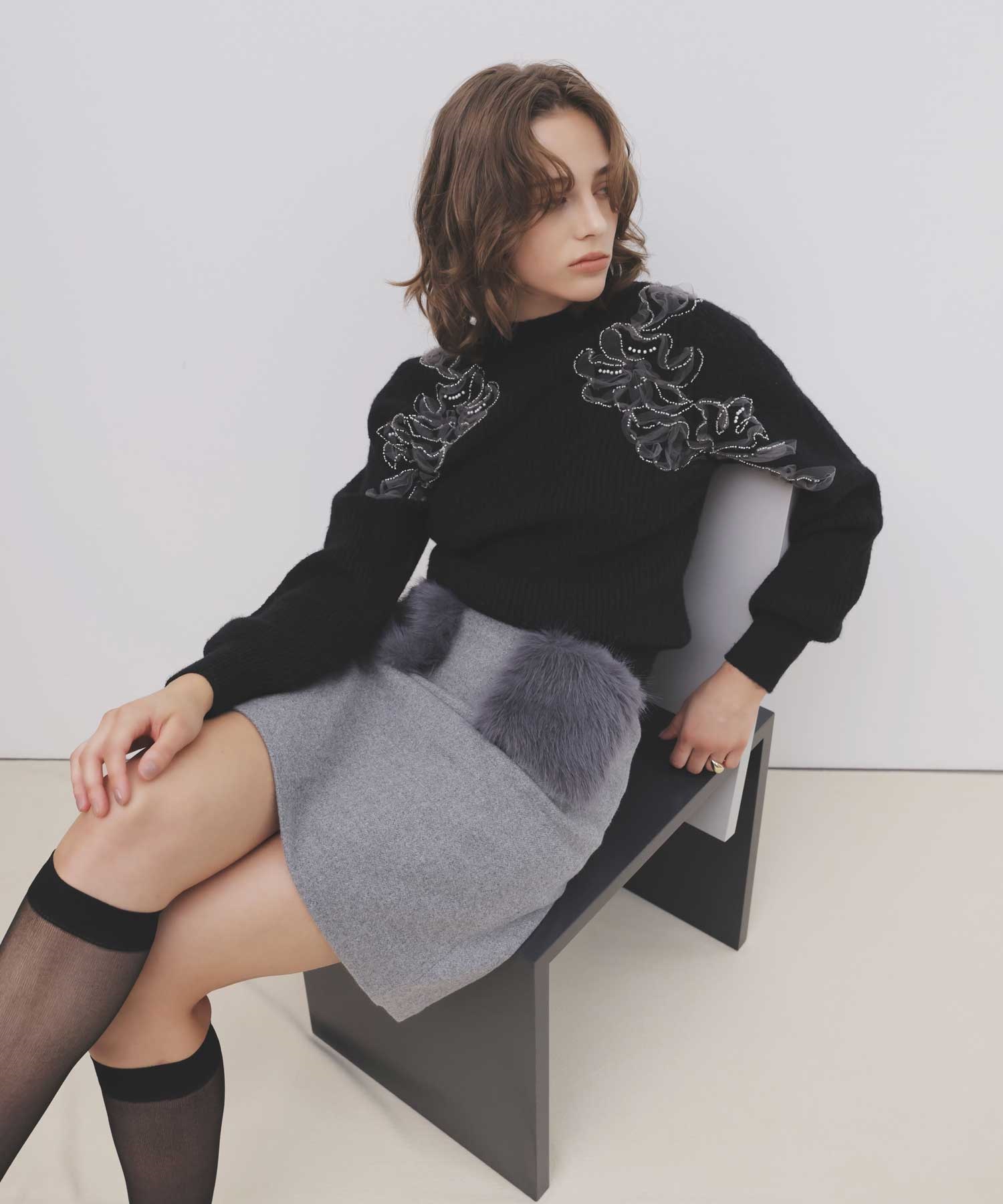 アソートポケットファーミニスカート(11グレー-Ｓ)