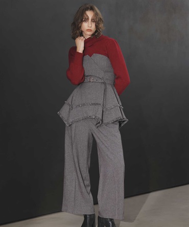 ツイードワイドパンツ(81チャ-Ｍ)