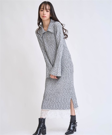 レーストリムポロニットワンピース
