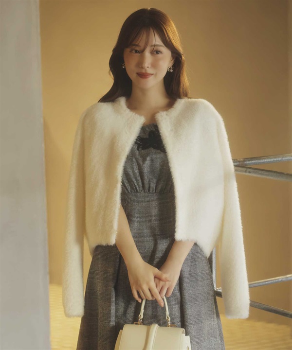 シャギーニットジャケット