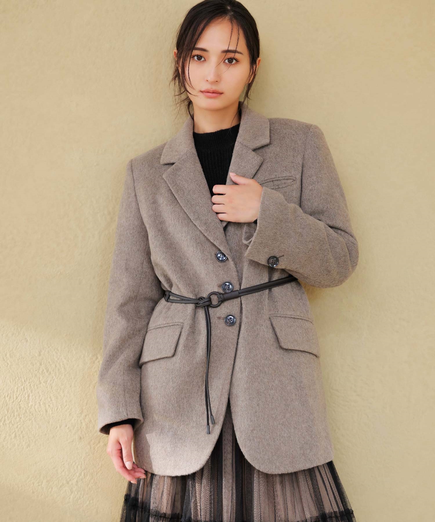 ベルトセットウール混ジャコット