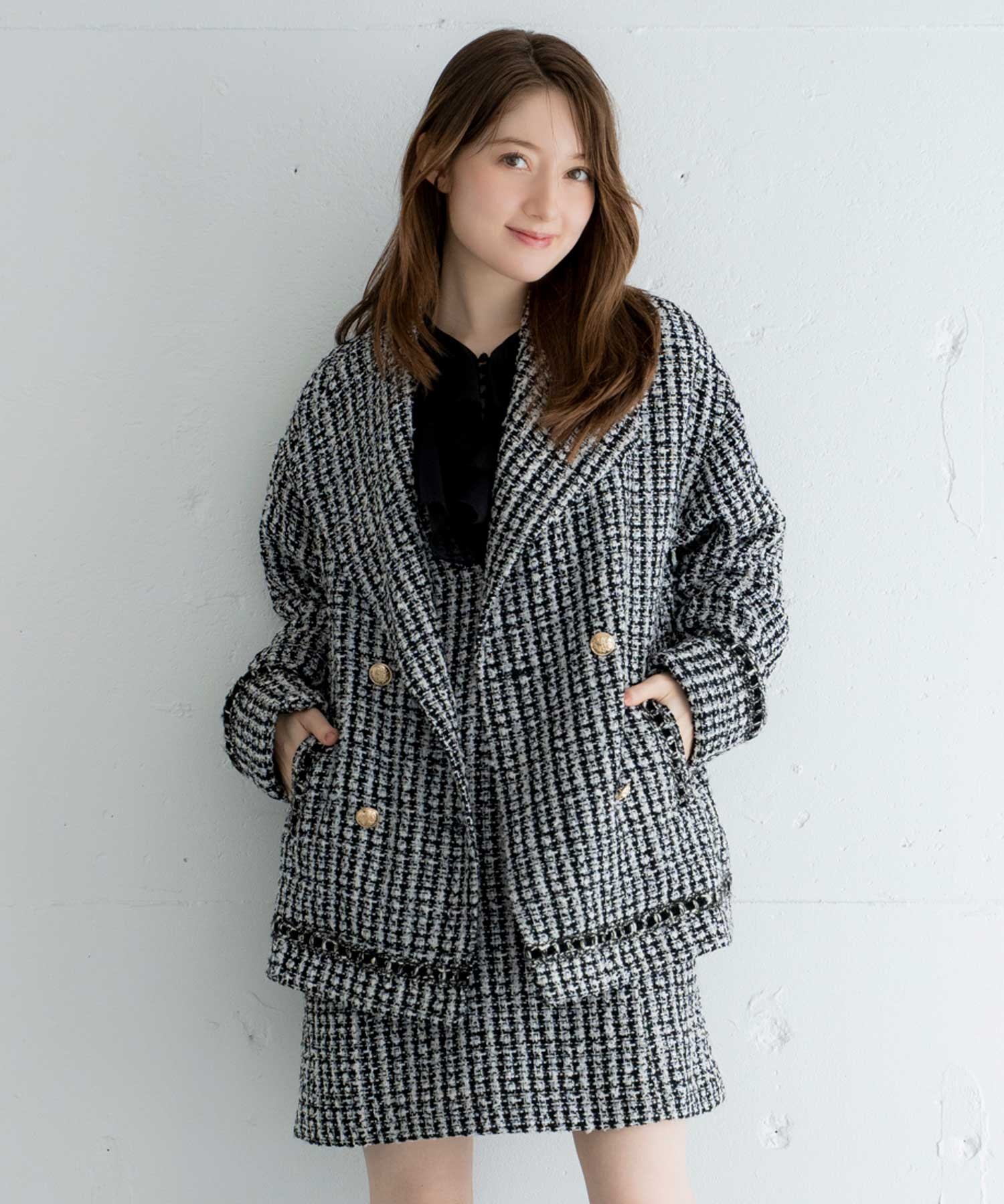 ツイードコクーンジャケット