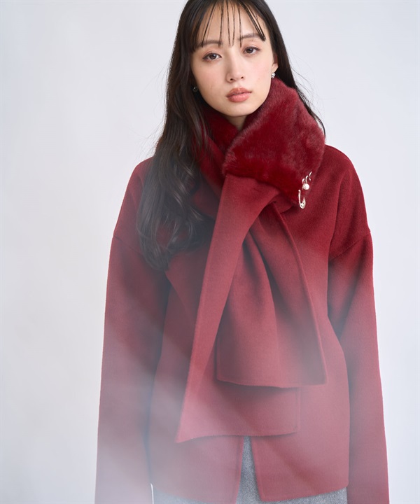 ファーストール付きリバーミドルコート