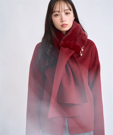 ファーストール付きリバーミドルコート