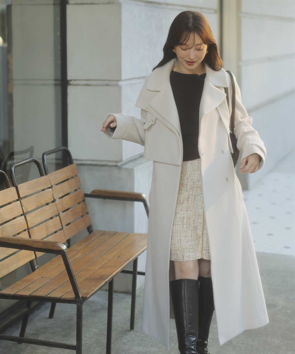 【SSサイズあり】２ＷＡＹスタンドカラーウールコート