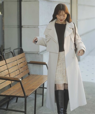 【SSサイズあり】２ＷＡＹスタンドカラーウールコート