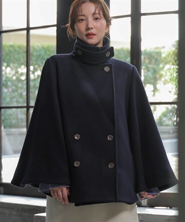ケープミドルウールコート