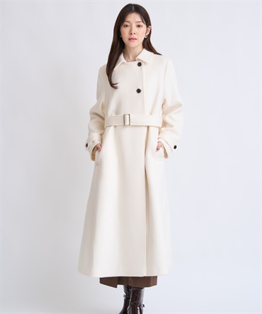 ステンカラーウールコート(01オフホワイト-Ｓ)