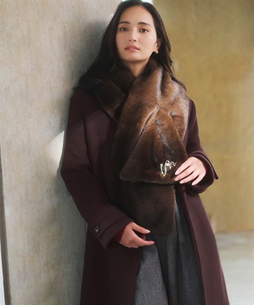 ステンカラーウールコート(35ボルドー-Ｍ)