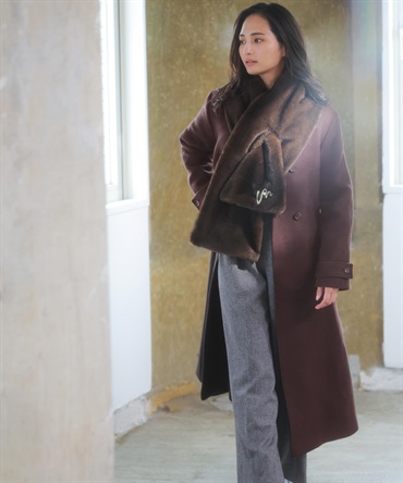 ステンカラーウールコート