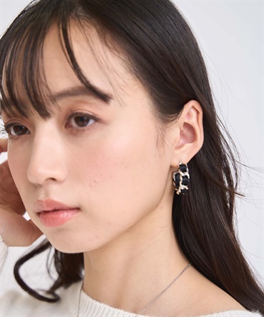 リボンチェーンフープピアス(13シルバー-フリー)