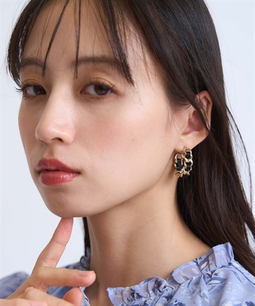 リボンチェーンフープピアス(50ゴールド-フリー)