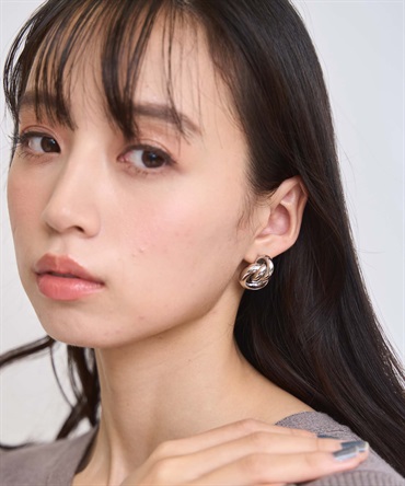 ノットモチーフピアス(13シルバー-フリー)