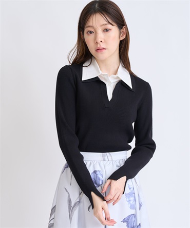 【予約】ダブルカラードッキングニット(00ブラック-フリー-1月中旬ごろのお届け)