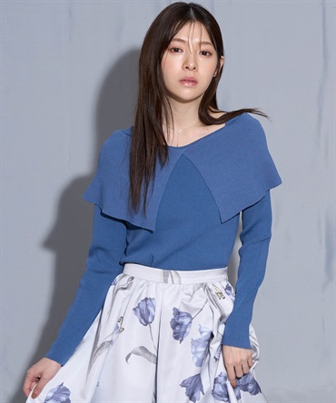 【予約】ビッグカラーニット(71ブルー-フリー-1月中旬ごろのお届け)