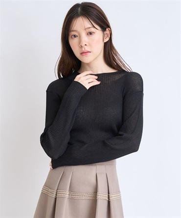 シアーハイネックニット(00ブラック-フリー)