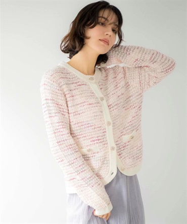 ツイードニットカーディガン