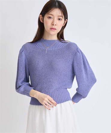 パフスリーブラメニット(71ブルー-フリー)