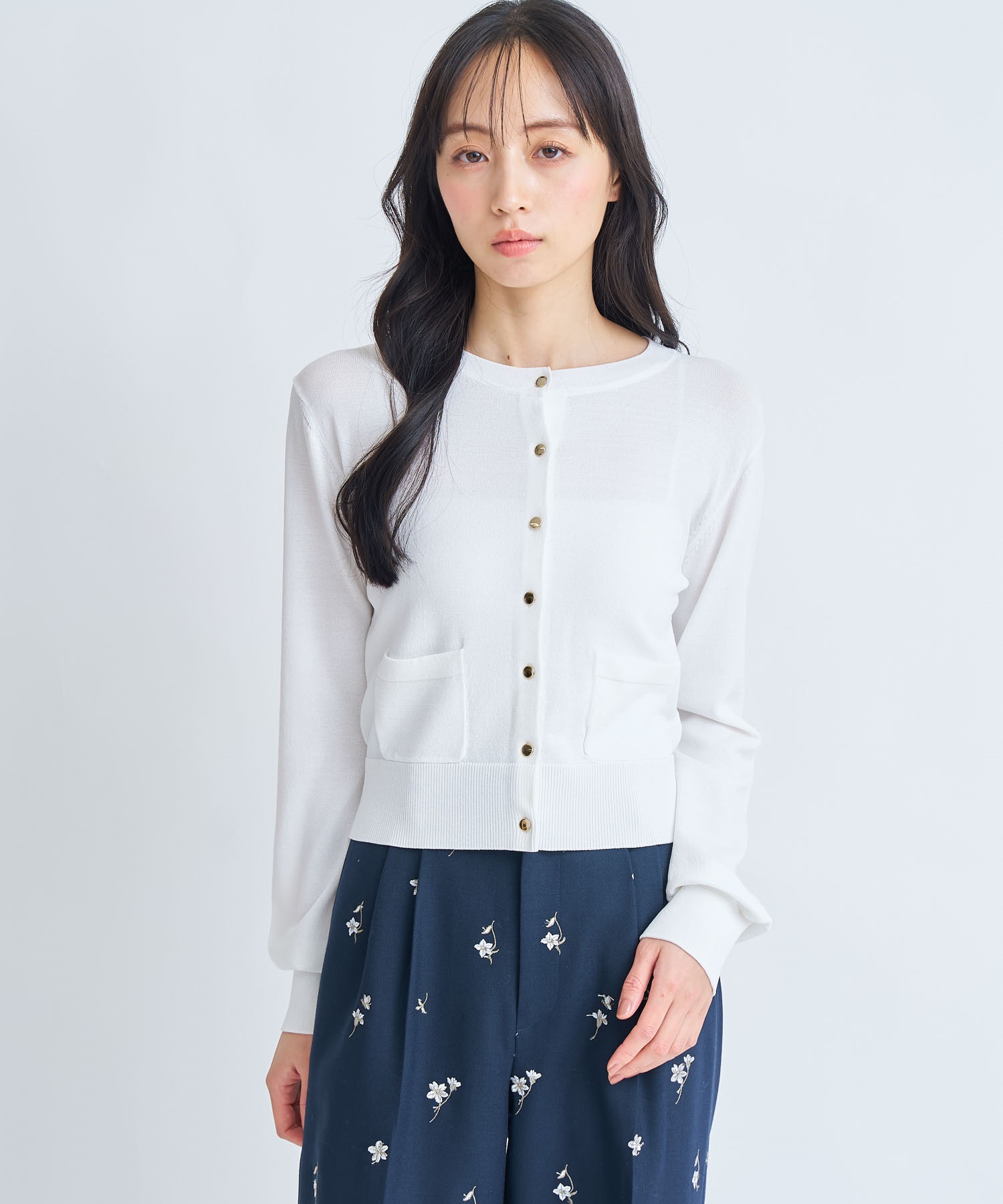 アウトポケットＵＶニットカーディガン(01オフホワイト-フリー)