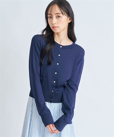 アウトポケットＵＶニットカーディガン(70ネイビー-フリー)