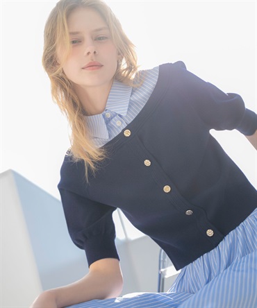 シャツレイヤードライクニット