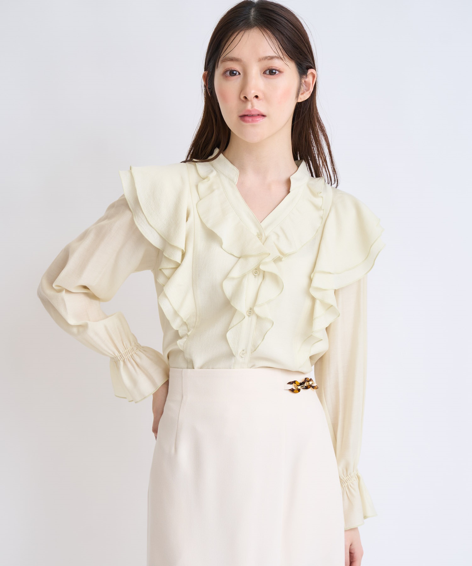 フリルスキッパーブラウス