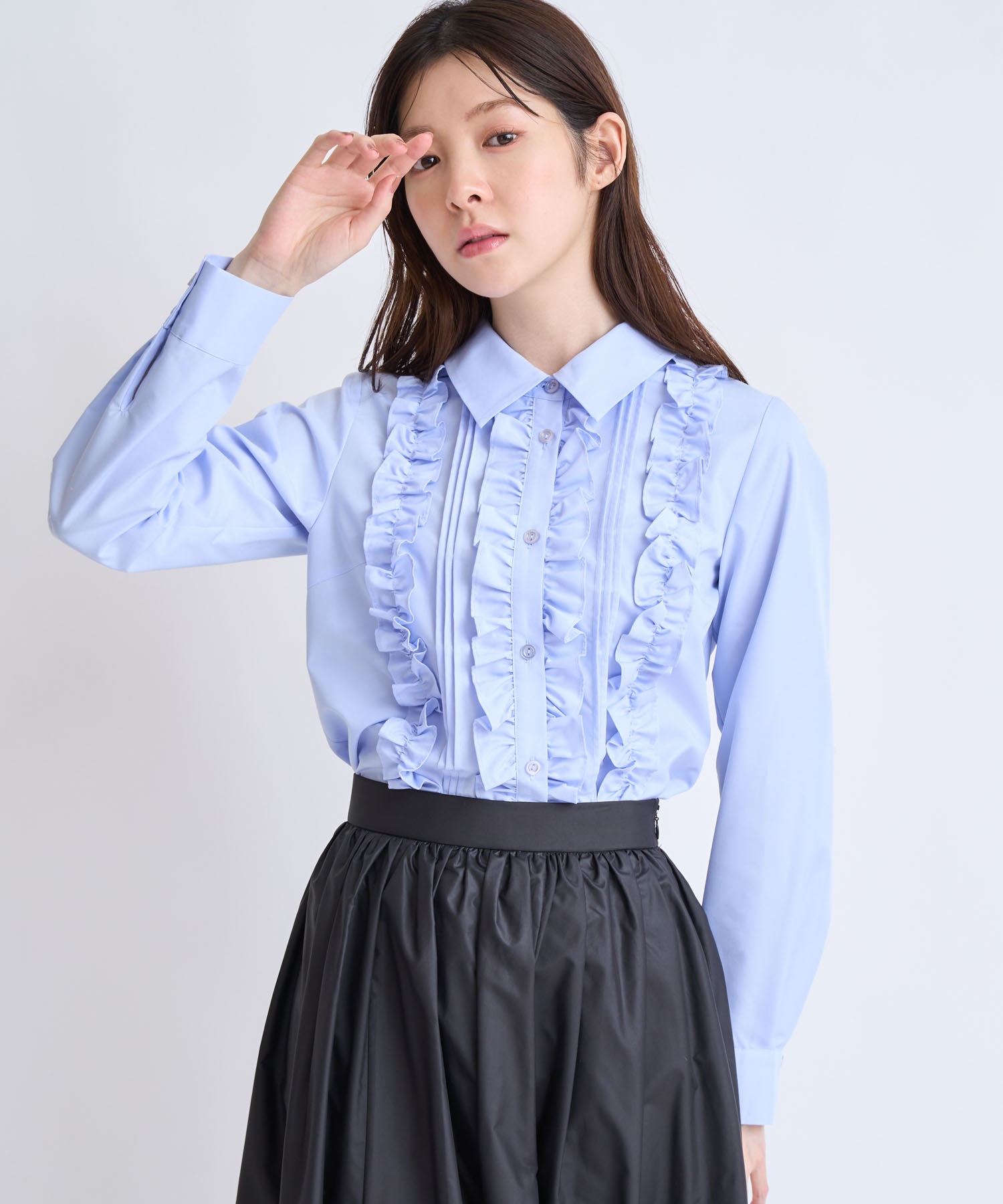 バーチカルフリルブラウス