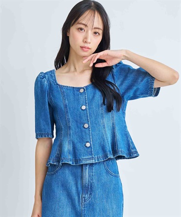 デニムフォルムトップス(74インディゴブルー-フリー)